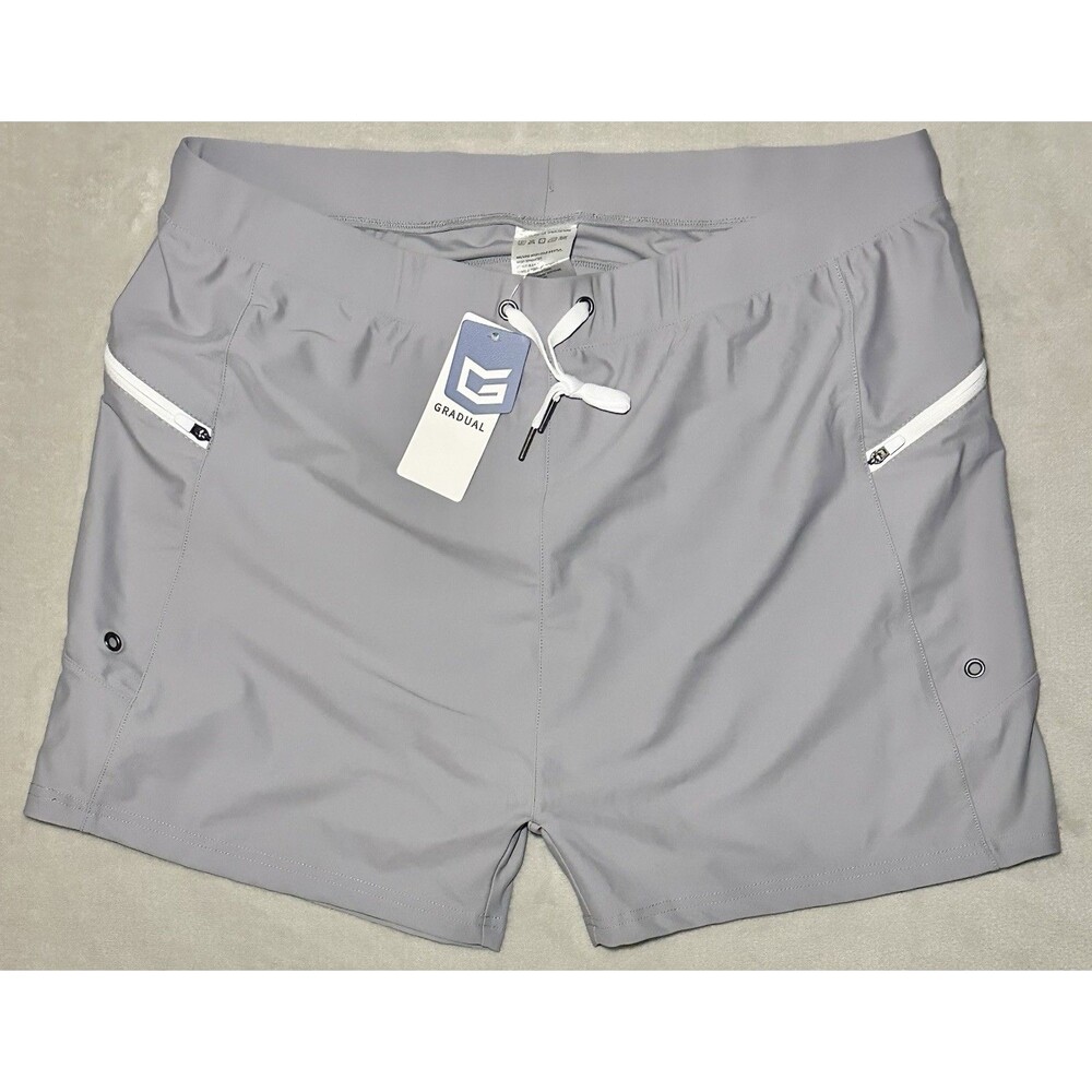 NWT G Gradual 3" Inseam Running Shorts Gray Men's XXL Quick Dry Athletic